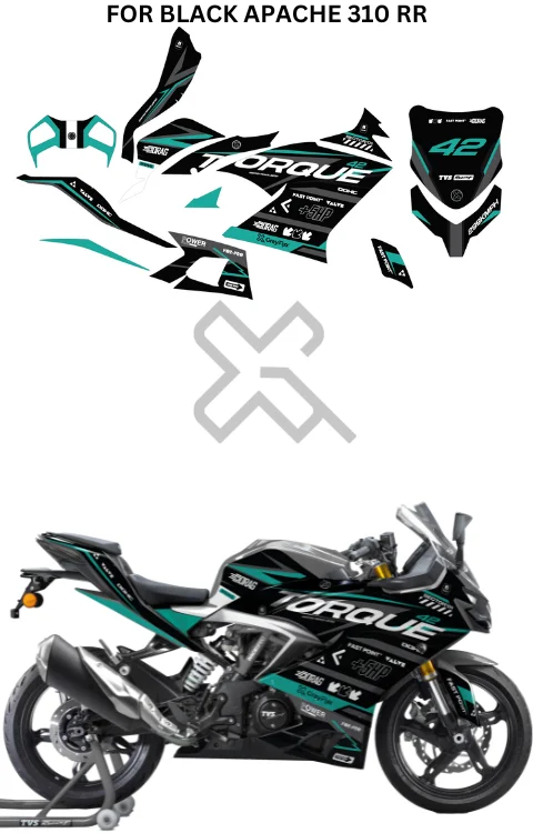 Torque Edition Full Body Sticker Compatible with Apache 310 RR | Printed In Premium Matte Vinyl With FPF(Fade Protection Film), Water Proof, Precut Sticker, Pack Of 1 Compatible with Both Side